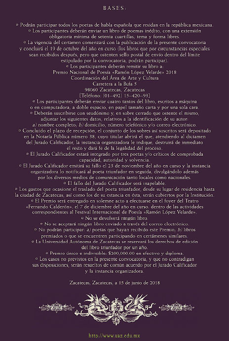 Convocatoria López Velarde 2018